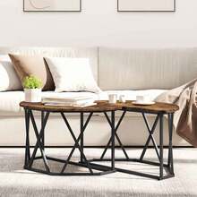 vidaXL Table basse Chêne fumé 80 x 80 x 42 cm - Tabac - Voir 4