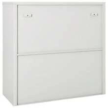 vidaXL Armadio a Porte Coulissante Grigio Chiaro 90x40x90 cm Acciaio - Grigio - Visualizzare 4