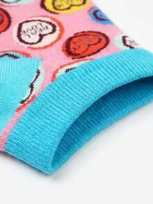 4 双情人节爱心主题船袜 - 男女皆宜，日常休闲穿着，情人节及社交活动的理想礼物，活力爱心和彩虹爱心设计，全年必备 - 彩色 - 查看 7