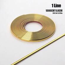 10m Roll Multifunctional High Gloss Mirror PVC Self-Adhesive Decorative Trim - Metallic Finish, Waterproof & Moisture-Proof, Can Be Freely Cut, Suitable For Wall Paper Grouting, Accent Wall Decor, Cabinet Edging & Other Wall Decor - Multicolor - View 7