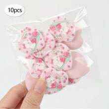 Printed Heart-Shaped Finger Sponges 5/10/20/50pcs, Beauty Makeup Sponge For Mixed BB Cream & Foundation Liquid Concealer Application. Especially Suitable To Cover Local Flaws And Blemishes On Eye Area, Nose Wings, Lip Corners With Precise Contouring