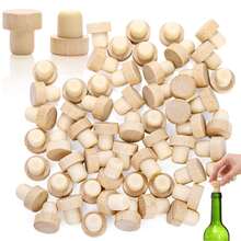 5pcs/10pcs T-Shaped Cork Bottle Stopper Made Of Beechwood, Durable Airtight Cap For Kitchen, Bar Tools, Drinks Fresh-Keeping - Multicolor - View 5