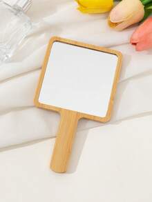 1pc/5pcs/10pcs Bamboo Handheld Mirror, Student Dormitory Vanity Mirror, Travel Makeup Mirror, High-End Cosmetic Mirror - Multicolor - View 9