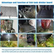 4 Unidades Divisor de Tanque de Peces para Acuario, Separador de Peces para Acuario, Bandeja Divisora de Plástico para Huevos, Filtro de Fondo para Tanque de Pecespara Acuarios y Peceras - negro - Ver 4