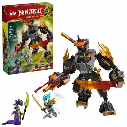  LEGO NINJAGO Cole's Mission Mech & Dragon Zane Building Toy For Boys, Girls & Kids, Ages 7+ - Poseable Mech With Cole, Acid Monster, & Zane Minifigures For Pretend Play - Gift Idea For Birthdays - 71854