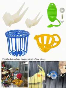 Bird Fruit Fork, Pet Bird Cage Fruit Fork, Bird Feeding Fork, Bird Cage Fork, Parrot Pet Supplies, Bird Supplies, Durable Bird Feeding Accessories, Parrot Feeding Station, Parrot Food Accessories With Hanging Feeder And Easy To Clean, Bird Feeding Fork Set, Suitable For Birdhouse And Various Birds - Multicolor - View 2