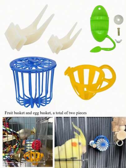 Bird Fruit Fork, Pet Bird Cage Fruit Fork, Bird Feeding Fork, Bird Cage Fork, Parrot Pet Supplies, Bird Supplies, Durable Bird Feeding Accessories, Parrot Feeding Station, Parrot Food Accessories With Hanging Feeder And Easy To Clean, Bird Feeding Fork Set, Suitable For Birdhouse And Various Birds