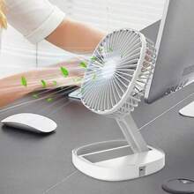 Ventilador para dormir, ventilador de circulación de aire para el hogar - dispositivo de enfriamiento recargable por USB con ajuste flexible, adecuado para dormitorio, escritorio, oficina, viajes, camping en casa y uso junto a la cama - Blanco - Ver 4