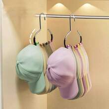 Multi-Functional Circular Hanger For Hanging Hats, Plastic-Coated Anti-Slip Scarf Hanger, Invisible Tie Organizer Rack - Multicolor - View 9