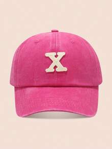 1顶紫红色儿童棒球帽，印有26个字母，水洗棒球帽，适合男婴女婴，适合户外日常佩戴，防晒 - 水溶-玫紅水洗棒球 - 查看 29