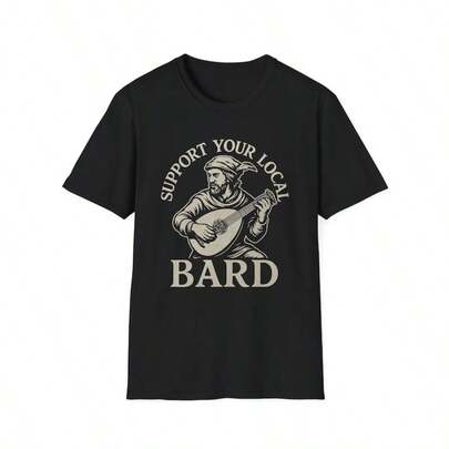Support Your Local Bard T-Shirt _ Renaissance Bard Lute Music Tee