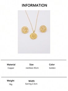 Nuevo conjunto de joyería africana dorada, collar/colgante/aretes de novia de boda de Dubai, conjunto de regalo para mujeres - Dorado - Ver 13