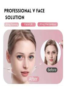 1pc V-Shaped Face Lifting Tape + 4pcs Elastic Bands, Firming Transparent Invisible Tape - Clear - View 4
