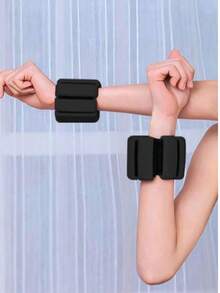 1lb (450g) Adjustable Wrist & Ankle Weights Set, 1lb Silicone Waterproof Strength Training Fitness Equipment, Wearable Wrist & Ankle Weights, Leg & Wrist Resistance, Massage Strap, 2pcs Silicone Weighted Bands, Suitable For Running, Fitness, Yoga, Swimming - Waterproof, Comfortable - Black And Orange Adjustable Wrist & Ankle Weights