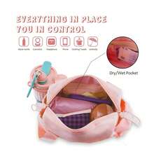 Women's Mini Gym Bag With Waterproof Compartment, Women's Mini Travel Bag, Cute Mini Gym Tote Bag - Pink - View 6