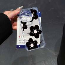 透明なスペースデザインのスマホケース、5、6、6S、6Plus、8、SE2、SE3、X、XS、XR、11、11Pro、11Pro、12、12、13、14、15、16、17、18、19に適しています。 4つのコーナーの耐衝撃性で落下防止、バレンタインデーの彼女への誕生日プレゼントに最适な黒い花の茎の保護性と軽量性に優れた高品質シェルケース。 - クリア - チェックする 7