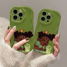 Princess And The Frog 3D Wave Edge Phone Case For IPhone 17 Air/16 15 14 13 12 Pro Max/17 16 15 14 Plus/13 12 11 Pro/X/Xs Max Shockproof Protective Case Thickened Full Edge Soft Case Holiday Birthday Gift - 款式1(1件) - 查看 7