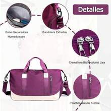 OpenHi Maleta Deportiva de Deporte Gym, Bolsa de Viaje con Compartimento para Zapatos y Bosillo Impermeable, Bolso Gimnasio para Mujer, Maletas de Mano para Avin Carry On Fitness Natacin Escuela - rojo - Ver 8