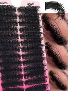 100D 224pcs Cluster False Eyelashes, D Curl Volume Single Cluster Eyelash Extension, Lightweight Eyelash Cluster DIY At Home (D-10-18 Mixed), 0.07mm Mink Eyelash Cluster, Makeup Cat Eye Lash Cluster, Eyelash Cluster, Single Cluster Eyelash, False Eyelashes - D - View 3