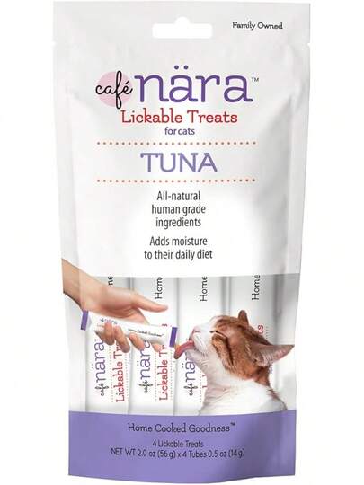 Café Nara Tuna Flavored Lickable Treats For Cats (Pack Of 4-14g Tubes, 56 G/2 Oz)Tuna Flavored Lickable Treats For Cats (Pack Of 4-14g Tubes, 56 G/2 Oz)