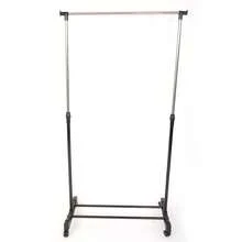 Single-Bar Clothes Rack With Shoe Shelf - Black & Silver, Vertical & Horizontal Stretching Stand, Space-Saving, Ideal For Entryway Bedroom, Organizes Garments Footwear Easily - 黑色 - 查看 5