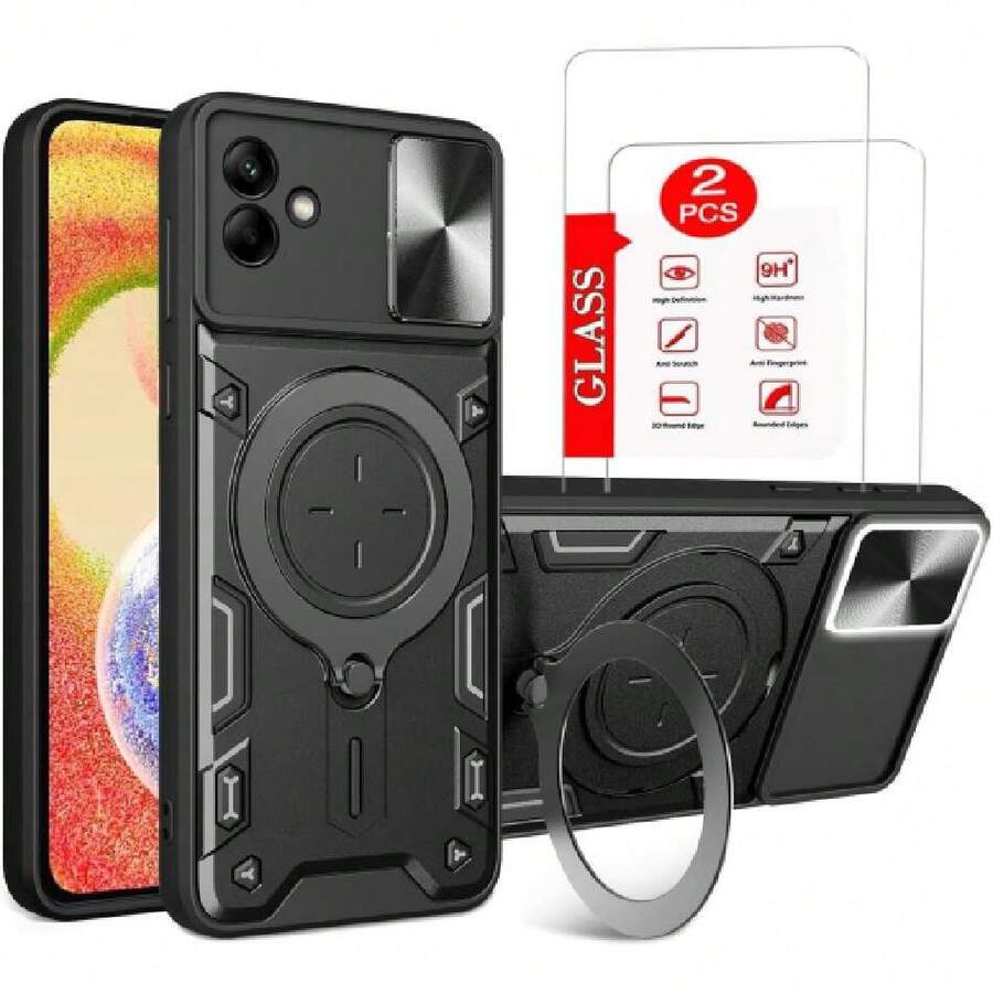 Capa Case For Samsung Galaxy A04 - With Screen Protector And Built-In Phone Stand - Black, 38062211 - 淺粉色 - 查看 1