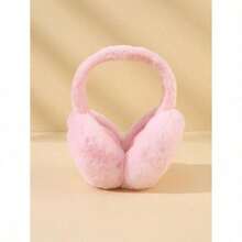 1pc Cute Plush Winter Ear Warmers, Foldable Cold Protection Earmuffs For Women, Suitable For Cycling And Outdoor - Hồng - Xem 5