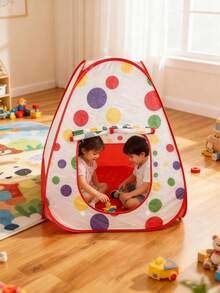 1pc Wave Dot Children's Tent, Suitable For Boys And Girls Indoor And Outdoor Use, Children's Play Themed House, Indoor And Outdoor Play House, Imagination-Inspiring Role-Playing Game Time, Best Birthday And Holiday Gift - Multicolor - View 5