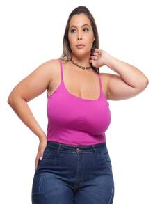 TOP Cropped Feminina Suflex Strap PLUS SIZE - Purple - View 3