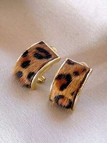 Women Hoop Earrings - Brown - View 6