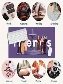 1 件复古电视剧主题六人组喷泉场景鼠标垫，超大加厚，防滑，适用于办公和游戏 - 彩色 - 查看 6