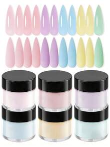 Bộ bột acrylic 6/24 màu, Hồng Y2K, Màu da, Trắng, Đen, Tím, Bột acrylic làm móng chuyên nghiệp dùng để nối móng, tạo hình móng, không cần đèn khò, 10g/gói. - Nhiều màu - Xem 15