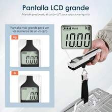 OpenHi Travel Inspira Bscula de Equipaje Sin Pilas 50kg/110lb Porttil de Mano con Pantalla LCD Grande, Funcin Tara, Aviso de Sobrecarga, Correa Resistente y Diseo Compacto para Viajes - blanco-nuevo - Ver 7
