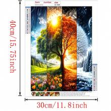 Kit de pintura de diamantes DIY - Múltiples tamaños disponibles, diamantes acrílicos redondos completos, kit de pintura de diamantes sin marco, adecuado para la decoración de la sala de estar, el dormitorio, regalo - Multicolor - Ver 5