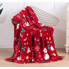 2026 Elegant Comfort Velvet Touch Ultra Plush Christmas Holiday Printed Fleece Throw/Blanket-50 X 60inch, (Reindeer), 50 X 60 Inch (W912) - Red Snowman - 查看 1