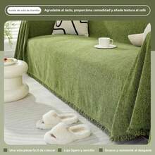 Funda de Sof Elstica Chenille Reversible - Ultra Suave Antideslizante y Lavable, Funda para Sof de Tela Supersuave Antiaraazos, Ideal Todas las Temporadas (Verde, 180*300cm/70.8X118.11 in) - verde+180x300cm/70,8x118,11 pulgadas - Ver 8