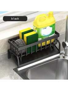 1pc Stainless Steel Sink Organizer Rack With Detachable Cloth Holder, Multi-Functional Kitchen Sponge Brush Storage Basket, Rust-Proof Kitchen Sponge Soap Cleaning Tool Sink Accessory - Multicolor - View 12