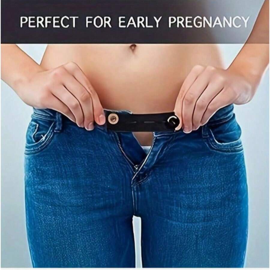 1/3/5件套可调节合金纽扣牛仔裤腰带延长器，弹性腰带延长器，简约风格，弹性腰带纽扣，适合女士牛仔裤和裙子，服装配饰，夏季清凉，海滩，旅行