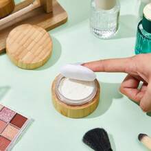 20 Ml Bamboo Loose Powder Puff And Container Empty Dusting Powder Jar For Body Face  Travel Box Compact Case Holder With Sifter Lids And Puff,38053519 - 白色 - 查看 6