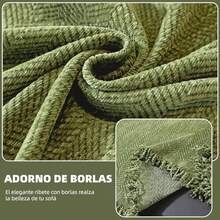Funda de Sof Elstica Chenille Reversible - Ultra Suave Antideslizante y Lavable, Funda para Sof de Tela Supersuave Antiaraazos, Ideal Todas las Temporadas (Verde, 180*300cm/70.8X118.11 in) - verde+180x300cm/70,8x118,11 pulgadas - Ver 6