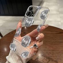 Funda de Teléfono: Funda de Teléfono Transparente con Patrón de Bolas Brillantes Plateadas Impresión UV para iPhone 16/ 16Plus/ 16Pro/ 16ProMax 13/ 13Pro/ 13ProMax 12/ 12Pro/ 12ProMax 11/ 11Pro/ 11Pro Max 7/ 8 X/ Xs - Estilo 1 (1 pieza) - Ver 7