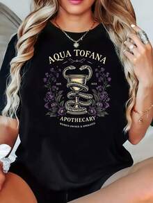 Camiseta unisex Aqua Tofana Apothecary Softstyle, camisa botánica vintage, ropa de bruja, regalo para ella, camiseta de maternidad - Negro - Ver 6