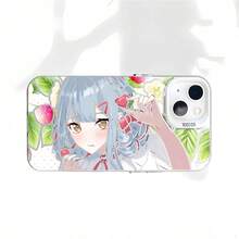 Kawaii Pastel Anime Girl Phone Case For  14/15/16 - Shockproof Cover, Vibrant Eye Sleek Line Art Cute Graphic Design - Naranja - Ver 5
