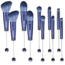 10Pieces Beadable  Brushes Solid Color Diy  Comestic Brushes Beaded Brushes Kit For DIY Beaded Eyeshadow Brush (Beadable  Brushes-10pieces=2Sets),38051950 - 銅色 - 查看 1