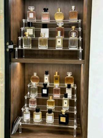 1pc 1-5 Tier Clear Acrylic Display Stand, Makeup Organizer, Perfume Acrylic Rack, Cupcake Stand, Suitable For Food, Dessert, Cosmetics Display, Supplier Products. Tabletop Transparent Acrylic Handmade Doll, Perfume, Cosmetics, Cake Accessories Multi-Function Storage Rack.