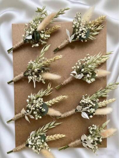 1/2/6/12支装波西米亚风迷你干花花束 | 小花瓶插花 | 桌面装饰 | 邮箱礼物