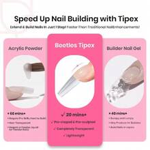 Beetles Tipex  Apex Nail Tips Kit,Nail Supplies Nail Stuff Nail Stuff Nail Tech Supplies  Coffin Long 224Pcs 16 Sizes Pre-Building & Pre-Etched Thicker Acrylic Nails False Nail Extension With Tipex Nail Glue Mini Nail ,37984269 - 無色 - 查看 6