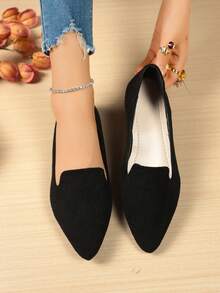 Giày lười đế bằng mới mùa Xuân/Thu 2026, giày slip-on nữ, giày bệt nữ thời trang đa năng, giày nữ cổ thấp, giày nữ bốn mùa, giày công sở ngoài trời, giày lười đế bằng nữ, giày nữ sinh viên. - màu đen - Xem 2