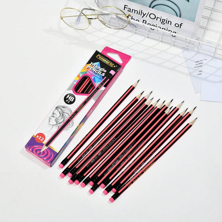 12PCS Lápiz de Escritura Lápiz de Dibujo de Boceto Pintura Lápiz HB - media pensión - Ver 1