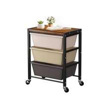 Rolling Cart With 5 Drawers Plastic Drawer Sge Carts With Wheels And Wooden Tabletop Metal Utility Cart With Pegboards Office Living Room Classroom Craft Organization And Sge Bright E - 5-drawer+Dark Brown - View 1